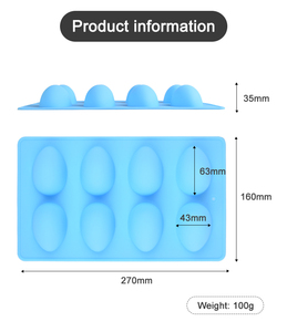 Moules à gâteau en silicone en forme d'œuf de Pâques à 8 cavités avec logo personnalisé, fournitures de cuisson bon marché, plateaux pour chocolats et bonbons - Product Image 6