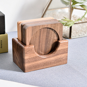 Posavasos de madera maciza con forma cuadrada, alfombrillas aislantes del calor para juego de té, manteles individuales - Product Image 4