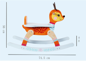 Animale unicorno cavallo a dondolo peluche morbido equitazione in legno per bambini cavallo a dondolo - Product Image 5