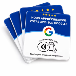 Chip NFC Acrilico Originale 215 per Recensioni Google, 13.56MHz, Chip RFID Programmabile con URL, Impermeabile, Scheda Adesiva con Supporto - Product Image 1
