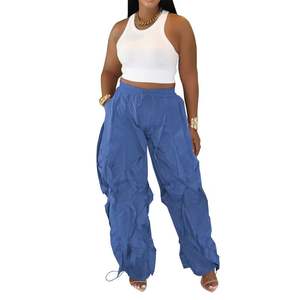 กางเกงคาร์โก้เอวสูงแฟชั่นผู้หญิงดีไซน์ใหม่สำหรับฤดูใบไม้ร่วง ขายส่ง สไตล์ลำลองหลวมๆ - Product Image 5