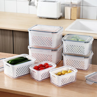 Ensemble de contenants de stockage pour aliments frais en plastique pour légumes, fruits, viande, réfrigérateur, avec couvercles