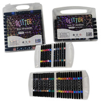 Marqueur à paillettes à double tête Enfants Étudiants 24 48 Couleurs Papeterie créative Cadeau Facile à colorier Marqueurs Glink