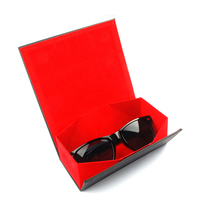 Étui à lunettes pliable haut de gamme, exquis, avec logo personnalisé, en PU, respectueux de l'environnement, pour hommes et femmes