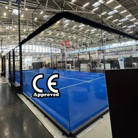 Terrain de padel super panoramique 10x20m certifié CE, avec accessoires en verre soudés au laser et triple galvanisation à chaud