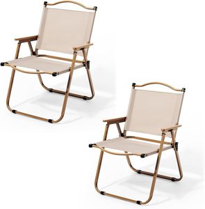 Chaise pliante d'extérieur très vendue, légère et portable, pour le voyage, la salle à manger, la plage et le camping, avec poignée en bois - Product Image 1