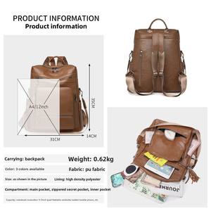 Supérieur 2025 nouveau sac à dos pour femmes mode Vintage décontracté grande capacité Simple sac polyvalent pour voyage école loisirs quotidiens - Product Image 2