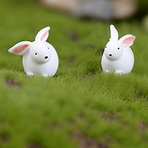 Mini Động Vật Thu Nhỏ Thỏ Bức Tượng Nhỏ Động Vật Mô Hình Tự Làm Hồ cạn Thủ Công Trang Trí Phụ Kiện Thân Thiện Với Môi - Product Image 4