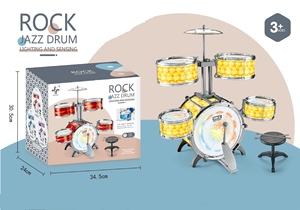 Wholesale Kids Lighting Sensing Jazz <b>Drum</b> Set Multi Color Optional Early Learning Rock <b>Drum</b> <b>Toy</b> With Stool For Gift - Product Image 5