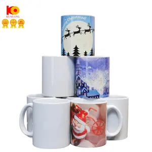 Großhandel 11oz Keramik produkte für die Reise Sublimation Kaffeetassen mit Beschichtung leere Sublimation becher Keramik Blank