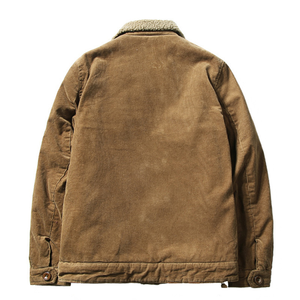Wholesale New Winter Men's XL Corduroy Car <strong>Jacket</strong> with <strong>Mandarin</strong> <strong>Collar</strong> Comfortable Custom Designed Rabbit Fur Button Decoration - Product Image 5