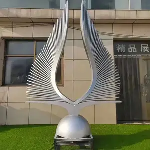 Grosir Pabrik kustom seni abstrak Modern baja nirkarat taman patung Metal