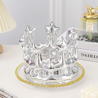 Accessoires photo pour fête d'anniversaire populaires, couronne de princesse gonflable, serre-tête laser, ballons en feuille