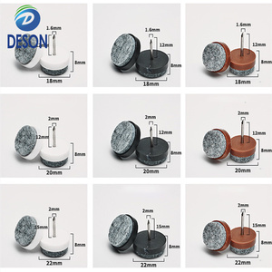 Accessori per Mobili Deson: Pattini Scorrevoli con Feltro Spesso Marrone + Velcro <span class=keywords><strong>Nero</strong></span>, da Fissare con Chiodi, in <span class=keywords><strong>Silicone</strong></span>/PTFE - Product Image 5