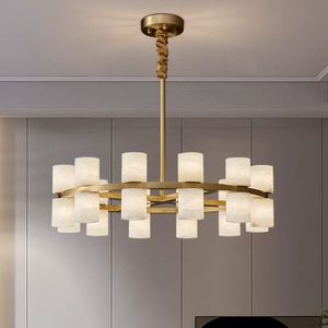 <span class=keywords><strong>Lampadario</strong></span> <span class=keywords><strong>a</strong></span> <span class=keywords><strong>Sospensione</strong></span> <span class=keywords><strong>LED</strong></span> in Rame Massiccio Dorato e Alabastro, Stile Postmoderno di Lusso, AC 85-265V, per Soggiorno e Sala da Pranzo - Product Image 6