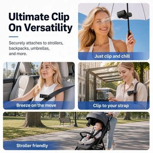 Factory Wholesale 3000mAh Bladeless Portable Wearable Rechargeable Lighting Mini <b>Fan</b> with Clip Digital Display for Outdoor Use - Product Image 2