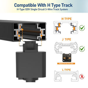 Hôtel magasin maison CCT puissance réglable 10w H-type Cct Led piste tête feux de voie 2700K 3000K 5000K 20W 30W 40W Led piste lumière - Product Image 3
