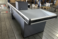 Comptoir de sortie de supermarché avec affichage automatique de table de caissier inoxydable de ceinture