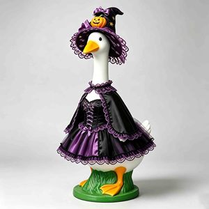 Disfraz personalizado para pato de porche, disfraz para estatua de pato de porche, ropa para figurina de cisne de exterior de Halloween, ropa para mascotas, disfraz de vestido de bruja - Product Image 2