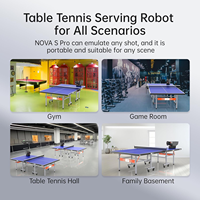 Robot d'entraînement de tennis de table Machine de balle de ping-pong multi-rotation automatique avec télécommande avec application mobile
