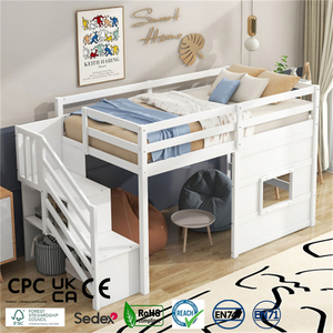 Детская двухъярусная кровать из цельного дерева - Product Image 1