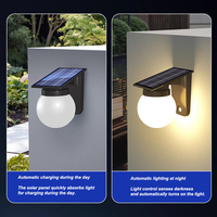 Luz de pared solar LED impermeable IP65 moderna, luces de jardín exteriores blancas cálidas, ROHS certificada, montada en la pared para uso en exteriores