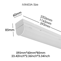 Lumière de latte de LED de haute qualité 2FT 4FT 8FT lumière de surface de bureau commercial DLC UL certifié corps en acier inoxydable meilleur vendeur