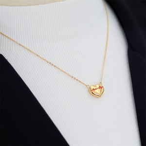 สร้อยคอจี้รูปหัวใจหนาเคลือบเงา ของขวัญวันแม่ ลดราคาพิเศษ - Product Image 5