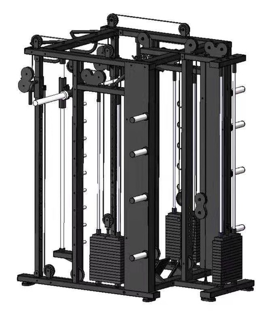 Commercial All-In-One Smith Machine Multi-Functional Strength Training Station for Home Gym Rack Functional Trainer