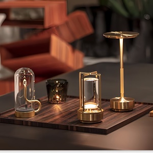 Nhà hàng Kim Loại đèn bàn có thể sạc lại codless Bar khách sạn bảng ánh sáng phòng ngủ cạnh giường ngủ trang trí hình học đèn bàn - Product Image 3