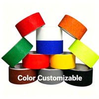 Cinta Adhesiva de Doble Cara Negra Antideslizante de PVC Impermeable y Abrasiva para Patinetas, Pisos y Escaleras, Disponible en Varios Colores