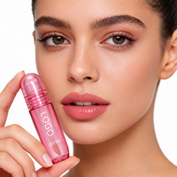 12000 pièces MOQ, tube en plastique ABS transparent rose personnalisé avec logo, conteneur d'emballage vide de 4 ml pour gloss à lèvres et baume à lèvres