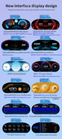 Nouveau modèle 2026 HUD P5 Compteur de vitesse Affichage tête haute avec alarme multifonction Compteur automatique OBD2 Jauge de voiture Écran LCD Accessoires de voiture