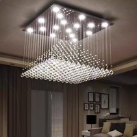 Lampu Gantung Kristal Skandinavia dengan Ketinggian yang Dapat Disesuaikan, Modern Sederhana untuk Ruang Tamu Rumah Tangga