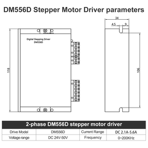 4 Axis 86mm 4.5N.m Nema34 Open Loop <b>Motor</b> Kit 34 and Driver DM556D Switch Power Supply 4 Axis 4.5N.m 34 <b>Motor</b> - Product Image 6
