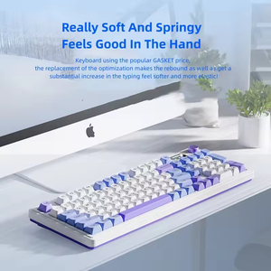 คีย์บอร์ดไร้สายแบบสามโหมด RGB คีย์บอร์ดเมมเบรนแบบมีสาย เงียบ สำหรับสำนักงานและเล่นเกมบนแล็ปท็อป - Product Image 4