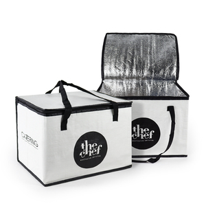 Bolsa Térmica Promocional Desechable Plegable de PP Tejido Laminado Aislante con Espuma de Aluminio EPE Impermeable con Cremallera y Velcro, Totalmente Personalizable - Product Image 5