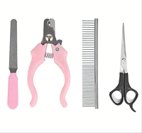 Kit de toilettage pour animaux de compagnie multifonctionnel Coupe-ongles en acier inoxydable Peigne à poils pour animaux de compagnie Chat et chien Ensemble de ciseaux