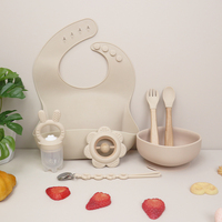 Vaisselle en silicone colorée écologique sans BPA, bol d'alimentation pour bébé avec cuillère