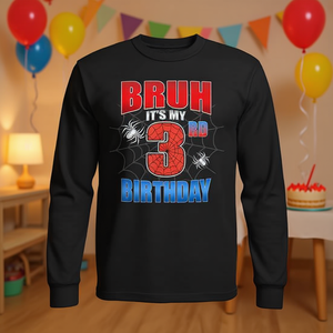 T-shirt à manches longues pour garçon de 3 ans, col rond, impression numérique, motif toile d'araignée, chemise de fête - Product Image 3