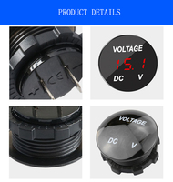 Monitor Tegangan DC LED Digital 12V 24V, Pengukur Volt, Penguji Persentase Kapasitas Baterai