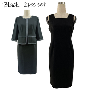 Plus <b>Size</b> Women's Business Dress Sets Chiffon Anti-wrinkle Breathable Knee Length for Work - Product Image 6