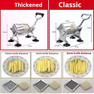 Cortador <span class=keywords><strong>de</strong></span> patatas manual profesional con cuchillas <span class=keywords><strong>de</strong></span> acero inoxidable y ventosas para zanahoria, <span class=keywords><strong>cebolla</strong></span>, <span class=keywords><strong>picadora</strong></span> <span class=keywords><strong>de</strong></span> verduras plateadas - Product Image 4