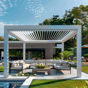 Padiglione Gazebo Robusto con Tetto Rigido per Ristorante e Piscina Moderno da Esterno con Vetro 12x16 Pergola <span class=keywords><strong>Esterna</strong></span> in Alluminio - Product Image 2