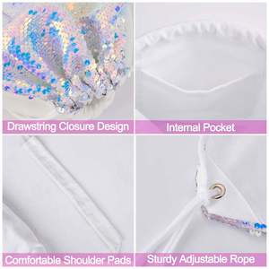 กระเป๋าเต้นรำลายเมอร์เมดประดับเลื่อม กระเป๋ากีฬา กระเป๋าชายหาด กระเป๋าว่ายน้ำ กระเป๋าเป้สะพายหลัง ของขวัญวันเกิด ของขวัญวันอีสเตอร์ กระเป๋าเป้แบบมีเชือกผูก กระเป๋าสำหรับงานปาร์ตี้เด็ก - Product Image 4