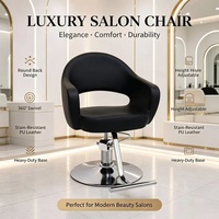 Fauteuil de Barbier Professionnel Inclinable Noir Hydraulique – Mobilier de Salon de Coiffure Minimaliste Moderne