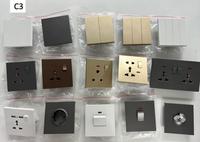 ABUK stock prêt expédition rapide ue/royaume-uni 4 gangs 1 voie 2 voies matériel PC Ultra-mince maison alimentation électrique applique murale interrupteurs tactiles