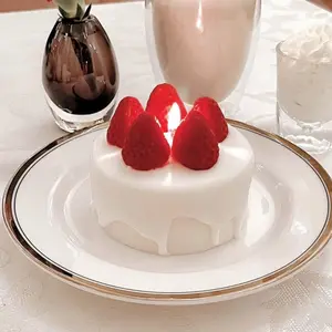 개인 라벨 홈 장식 향초 결혼식 생일 향초 크리스마스 딸기 케이크 향초 판지