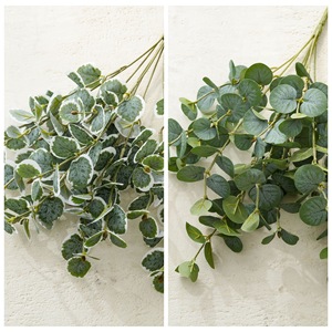 Plante d'eucalyptus artificielle CallaFloral, blanc, vert, vert foncé, en polyester, branche unique, tissu de tapisserie, décoration de vase - Product Image 3