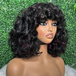 Wholesale 12A SDD Super Double Drawn Machine Make Wigs Bouncy Curly Human Hair Wigs Vietnamese Hair Vendors for Black Women